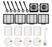 Techecook Shark Accessories for Shark IQ R101AE (RV1001AE),IQ R101 (RV1001) Robot Vacuum Cleaner - 4 Hepa Filters, 6 Side Brushes, 2 Filter, 4 Base Pre-Motor Foam & Felt Filters Kit,1 Cleaning Brush