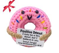 TECHEEL Positive Doughnut Positive Crochet Doughnut Positive Crochet Doughnut Dolls with Card Pocket Hug Knitting Wool Positive Potato Doll Emotional Support Gifts for Friends Families and Lovers