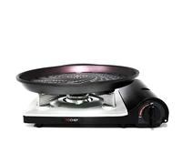 TECHEF - Stovetop Korean BBQ Non-Stick Grill Pan with Agni Portable Gas Stove Burner, Made in Korea (Grill Pan w Stove)