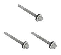 TechFast Heavy Duty Sheet to Steel Roofing Screws | 5.5 x 80mm | Elementech | Bag 50 (Pack of 3)