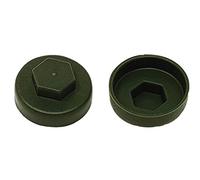 TechFast Roofing Screw Cover Caps | 16mm | Olive Green - Plastic | Box 100