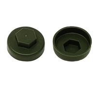 TechFast Roofing Screw Cover Caps | 19mm | Olive Green - Plastic | Box 100