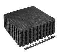 TechFit EVA Foam Gym Mat, Set of 12 Pieces 31.5 x 31.5 x 1 cm, Includes 18 Edges, Non-Slip Rubber Floor for Tatami Gym and Fitness