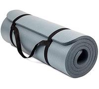 TechFit Grey Non-Slip Thick Yoga Mat - Pilates & Gym Exercise Mat, 180 x 60 cm, 1 cm Thick