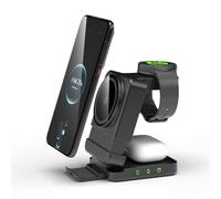 TECHFLOW 3 in 1 Wireless Charger, Qi2 25W Foldable Magnetic Charging Stand | For iPhone, Samsung Galaxy, Apple Watch, Samsung Galaxy Watch & AirPods | Folds into a Compact Travel Cube