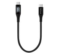 TECHGEAR 100W USB C to USB C Charger Cable Fast Charging 5A Type C Cable LED Display Compatible with MacBook Pro/Air, iPad Pro 2024/Air, iPhone 16 Pro Max, Galaxy S25 S24, Pixel 9 8, PS5 Switch (30cm)