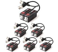 TECHGEAR 12x 8MP / 4K CCTV Passive Video Balun BNC Connector Adapter Transmitter & Transceiver, Male BNC to Easy Press-Fit UTP CAT5/5e/6/6e Cable for 4K / HD CCTV DVR Camera System (6 Pairs)