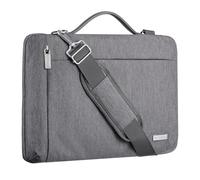 TECHGEAR 15.6 Inch Laptop Sleeve Protective Case, Slim Carry Case with Handle, Shoulder Strap & Pockets Compatible for 15"-15.6" Lenovo, Acer, Asus, Dell, HP & Chromebook, Water-Resistant, Grey