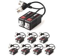 TECHGEAR 16x 8MP / 4K CCTV Passive Video Balun BNC Connector Adapter Transmitter & Transceiver, Male BNC to Easy Press-Fit UTP CAT5/5e/6/6e Cable for 4K / HD CCTV DVR Camera System (8 Pairs)