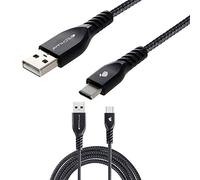TECHGEAR [1m STRONG Braided USB C Data Sync & Charger Cable Compatible for Amazon Fire HD 8 2022 10th/12th Gen, Fire HD 10/Plus/Kids Pro 2021/2019 11th/9th Gen, Max 11, Fire 7 12th Gen tablet [BLACK]