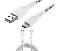TECHGEAR [1m STRONG Braided USB C Data Sync & Charger Cable Compatible for Amazon Fire HD 8 2022 10th/12th Gen, Fire HD 10/Plus/Kids Pro 2021/2019 11th/9th Gen, Max 11, Fire 7 12th Gen tablet -WHITE