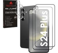 TECHGEAR 2 + 2 Screen Protectors for Samsung Galaxy S24 Plus with Camera Lens Protectors, FULL Tempered Glass Screen & Lens Cover Protectors, HD Clear, Anti-Scratch, 9H Hardness, Bubble Free