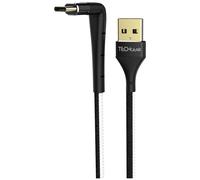 TECHGEAR 2-in-1 USB-C Cable, 90 Degree Right Angle, 2.4A Fast Charge, Built-in Phone Stand, Nylon Braided, 1m, Universal USB-C