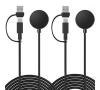 TECHGEAR 2 Pack 200cm Long Fast Charger Compatible with Samsung Galaxy Watch 8/8 Classic/Ultra/7/6/6 Classic/5/5 Pro/4/4 Classic/3/Active 2/Active/FE 2-in-1 USB A & Type C Magnetic Charging Cable Dock