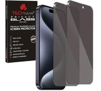 TECHGEAR [2 Pack] Anti Spy Screen Protectors for iPhone 15 Pro Max - PRIVACY Filter GLASS Edition Genuine Tempered Glass Screen Protector Guard Cover Compatible with iPhone 15 Pro Max 6.5"