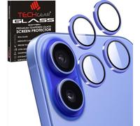 TECHGEAR 2 Pack Camera Lens Protector for iPhone 16 / iPhone 16 Plus [Easy-Fit] Metal Lens Protectors [Not Affect Night Shots] [Case-Friendly] Anti-Scratch Tempered Glass Camera Protector, Ultramarine