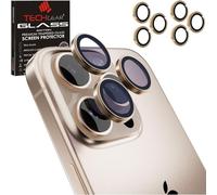 TECHGEAR 2 Pack Camera Lens Protector for iPhone 16 Pro/iPhone 16 Pro Max [Easy-Fit] Metal Lens Camera Protectors [Not Affect Night Shots] [Case-Friendly] Tempered Glass Camera Protector (Desert)