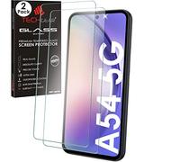 TECHGEAR 2 Pack GLASS Edition Compatible with Samsung Galaxy A54 5G, Tempered Glass Screen Protector Covers [2.5D Round Edge] [9H Hardness] [Crystal Clarity] [Scratch-Resistant] [No-Bubble]