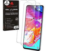 TECHGEAR 2 Pack GLASS Edition Compatible with Samsung Galaxy A70, Tempered Glass Screen Protector Covers [2.5D Round Edge] [9H Hardness] [Crystal Clarity] [Scratch-Resistant] [No-Bubble]