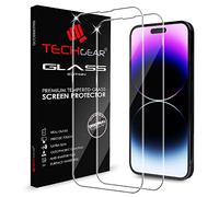 TECHGEAR [2 Pack GLASS Edition for iPhone 14 Pro Max 6.7", Tempered Glass Screen Protectors Cover [2.5D Round Edge] [9H Hardness] [Crystal Clarity] [Scratch-Resistant] [No-Bubble]