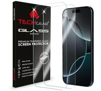TECHGEAR 2 Pack GLASS Edition Screen Protectors for iPhone 16 Pro Max (2024) & iPhone 17 Pro Max (2025) 2.5D Round Edge, 9H Hardness, Crystal Clear, Scratch Resistant, No-Bubble