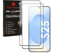 TECHGEAR 2 Pack Glass Screen Protector for Samsung Galaxy S25 / S25 5G, Full Tempered Glass Screen Protector Cover [Finger ID] [Full Glue] [Crystal Clarity] [Scratch-Resistant] [Max Coverage]