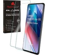 TECHGEAR 2 Pack of GLASS Edition for Oppo Find X3 Lite 5G, Tempered Glass Screen Protectors Cover [2.5D Round Edge] [9H Hardness] [Crystal Clarity] [Scratch-Resistant] [No-Bubble]
