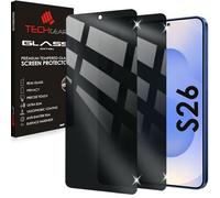 TECHGEAR 2 Pack Privacy Tempered Glass Screen Protectors for Samsung Galaxy S26 5G - Anti Spy 3D Full Coverage, 9H Hardness, Scratch Resistant, Case Friendly