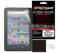 TECHGEAR 2 Pack Screen Protectors for Amazon Fire 7" & Fire Kids Edition 7" (2022) - Clear Lcd Screen Protectors - With Cleaning Cloth + Application Card