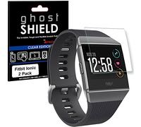 TECHGEAR [2 Pack] Screen Protectors to fit Fitbit Ionic [ghostSHIELD Edition] Genuine Reinforced Flexible TPU Screen Protector Guard Covers with Full Screen Coverage inc Curved Screen