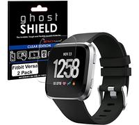 TECHGEAR [2 Pack] Screen Protectors to fit Fitbit Versa [ghostSHIELD Edition] Genuine Reinforced Flexible TPU Screen Protector Guard Covers with Full Screen Coverage inc Curved Screen
