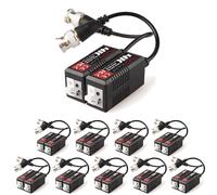 TECHGEAR 20x 8MP / 4K CCTV Passive Video Balun BNC Connector Adapter Transmitter & Transceiver, Male BNC to Easy Press-Fit UTP CAT5/5e/6/6e Cable for 4K / HD CCTV DVR Camera System (10 Pairs)