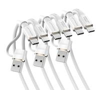 TECHGEAR 2in1 100W USB A/C to USB C [3 Pack] Soft Silicone Charger Cable Fast Charging Tangle Free Compatible with MacBook Pro/Air, iPad A16 Air/Pro 2024, iPhone 17, S25 A17, PS5, Switch (0.3M/1M/2M)