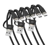 TECHGEAR 2in1 100W USB A/C to USB C [3 Pack] Soft Silicone Charger Cable Fast Charging Tangle Free Compatible with MacBook Pro/Air, iPad A16 Air/Pro 2024, iPhone 17, S25 A17, PS5, Switch (0.3M/1M/2M)