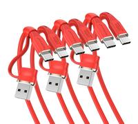 TECHGEAR 2in1 100W USB A/C to USB C [3 Pack] Soft Silicone Charger Cable Fast Charging Tangle Free Compatible with MacBook Pro/Air, iPad A16 Air/Pro 2024, iPhone 17, S25 A17, PS5, Switch (0.3M/1M/2M)