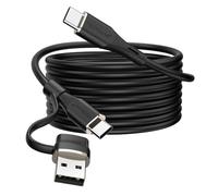 TECHGEAR 2in1 100W USB A/C to USB C SOFT SILICONE Charger Cable Fast Charging 5A Tangle Free, Compatible with MacBook Pro/Air, iPad A16 Air/Pro 2024, iPhone 17 16, Galaxy S25 S24, PS5, Switch (3M)