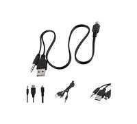 TECHGEAR 2in1 Cable - Mini USB to USB & 3.5mm Aux Standard Audio Jack Connection Cable - Compatible with many speakers, Mp3 Players, Mp4 Players etc