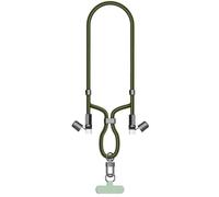 TECHGEAR 2in1 USB-C to C Lanyard Cable 100W PD Fast Charging, Adjustable 45-80cm Wearable Crossbody Phone Neck Strap, Braided Cable for iPhone 17/16/15, Galaxy S26/S25/S24 etc & USB-C Devices - Green