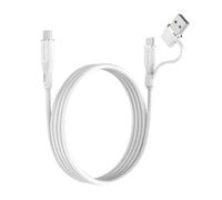 TECHGEAR 2M 2in1 100W USB A/C to USB C Soft SILICONE Charger Cable Fast Charging, Tangle Free, Compatible with MacBook Pro/Air, iPad A16/Air/Pro 2024, iPhone 17 16, Galaxy S25 S24 A17 A26, PS5, Switch