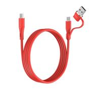 TECHGEAR 2M 2in1 100W USB A/C to USB C Soft SILICONE Charger Cable Fast Charging, Tangle Free, Compatible with MacBook Pro/Air, iPad A16/Air/Pro 2024, iPhone 17 16, Galaxy S25 S24 A17 A26, PS5, Switch