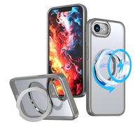 TECHGEAR 3-in-1 iPhone 17e / 16e Stand Case with Magnetic Charging, Kickstand & Ring Holder - MagSafe Compatible Hybrid Tough Shockproof Protective Case [Fusion Armour Ring] - Grey