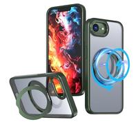 TECHGEAR 3-in-1 iPhone 17e / 16e Stand Case with Magnetic Charging, Kickstand & Ring Holder - MagSafe Compatible Hybrid Tough Shockproof Protective Case [Fusion Armour Ring] - Green