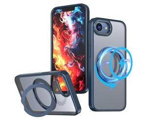 TECHGEAR 3-in-1 iPhone 17e / 16e Stand Case with Magnetic Charging, Kickstand & Ring Holder - MagSafe Compatible Hybrid Tough Shockproof Protective Case [Fusion Armour Ring] - Blue