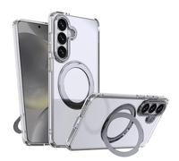 TECHGEAR 3-in-1 Magnetic Stand Case for Samsung Galaxy S26 Plus 5G - Fusion Armour Tough Hybrid Cover with 360° Ring Kickstand & Hard Back- Clear