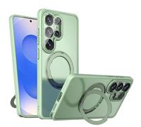 TECHGEAR 3-in-1 Magnetic Stand Case for Samsung Galaxy S26 Ultra 5G - Fusion Armour Tough Hybrid Cover with 360° Ring Kickstand & Semi-Translucent Hard Back -Mint Green