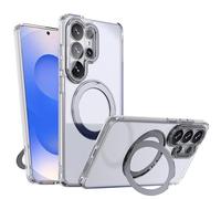 TECHGEAR 3-in-1 Magnetic Stand Case for Samsung Galaxy S26 Ultra 5G - Fusion Armour Tough Hybrid Cover with 360° Ring Kickstand & Hard Back - Clear