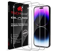 TECHGEAR [3 Pack GLASS Edition for iPhone 14 Pro Max 6.7", Tempered Glass Screen Protectors Cover [2.5D Round Edge] [9H Hardness] [Crystal Clarity] [Scratch-Resistant] [No-Bubble]
