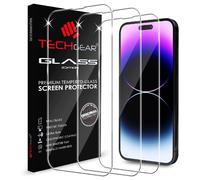 TECHGEAR [3 Pack GLASS Edition for iPhone 14 Pro Max 6.7", Tempered Glass Screen Protectors Cover [2.5D Round Edge] [9H Hardness] [Crystal Clarity] [Scratch-Resistant] [No-Bubble]
