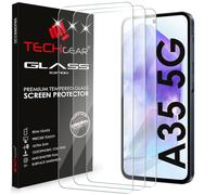 TECHGEAR 3 Pack GLASS for Samsung Galaxy A35 5G / A35 Screen Protector, Glass Edition Screen Protectors Cover [2.5D Round Edge] [9H Hardness] [Crystal Clarity] [Scratch-Resistant] [No-Bubble]