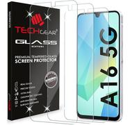 TECHGEAR 3 Pack GLASS Screen Protectors Compatible with Samsung Galaxy A17 5G / A16 5G / A16 4G, Tempered Glass Screen Protector Cover [9H Hardness] [Crystal Clarity] [Scratch-Resistant] [No-Bubble]